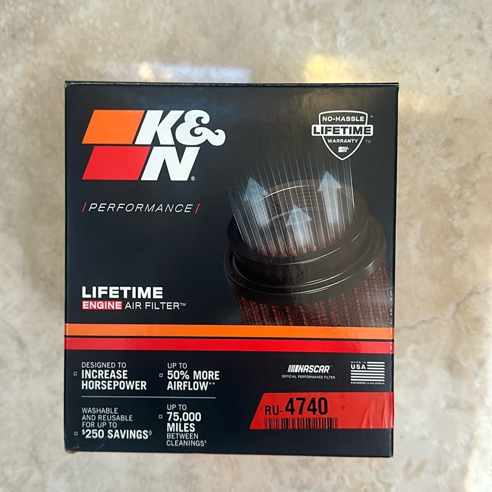 K&N RU-4740 Universal Clamp-On Air Filter